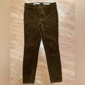 Anthropologie Pilcro high-rise corduroy skinny pants in rich brown, size 28